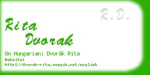 rita dvorak business card